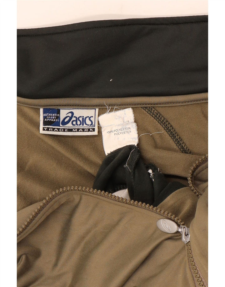 Ανδρική αθλητική φόρμα Asics Top Jacket Medium Khaki Colorblock Polyester