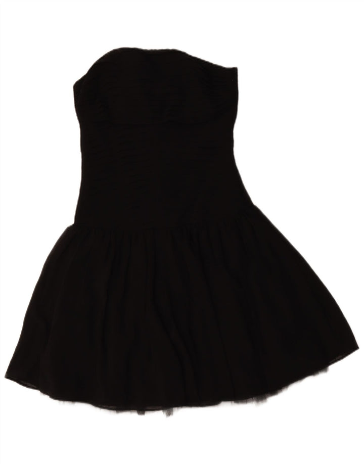 Zara Γυναικείο Στράπλες Φόρεμα UK 8 Small Black Polyester