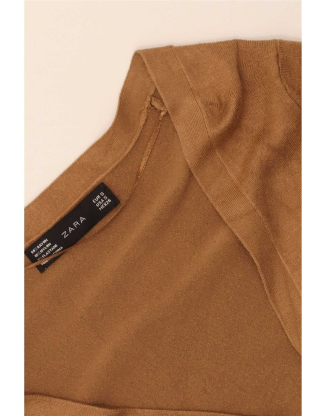 Zara Γυναικεία Ζακέτα UK 10 Small Beige Rayon