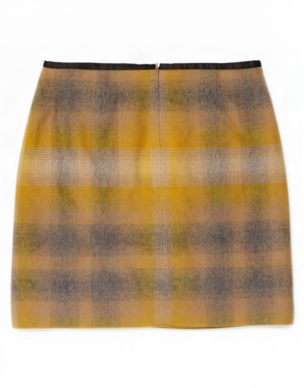 Tommy Hilfiger Γυναικεία Μίνι Φούστα US 4 Small W28 Yellow Check Wool