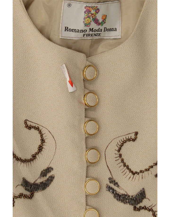 Vintage Γυναικείο γραφικό σακάκι IT 42 Medium Beige Animal Print