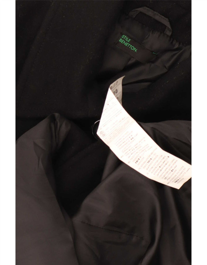 Γυναικείο παλτό Benetton UK 6 XS Μαύρο Μαλλί