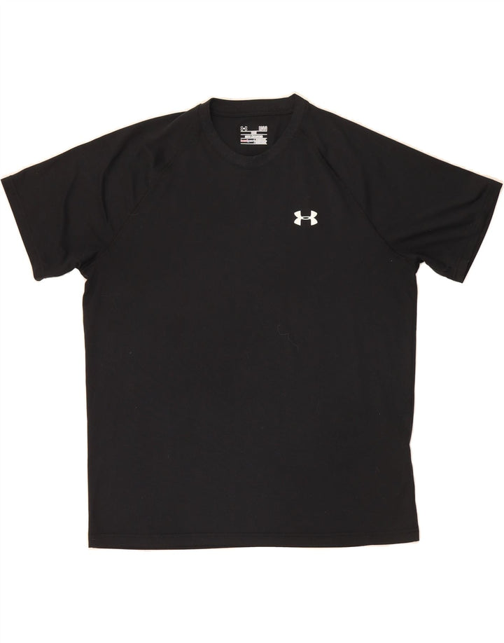 UNDER ARMOUR Mens Heat Gear T-Shirt Top Large Black Polyester Vintage Under Armour and Second-Hand Under Armour from Messina Hembry 