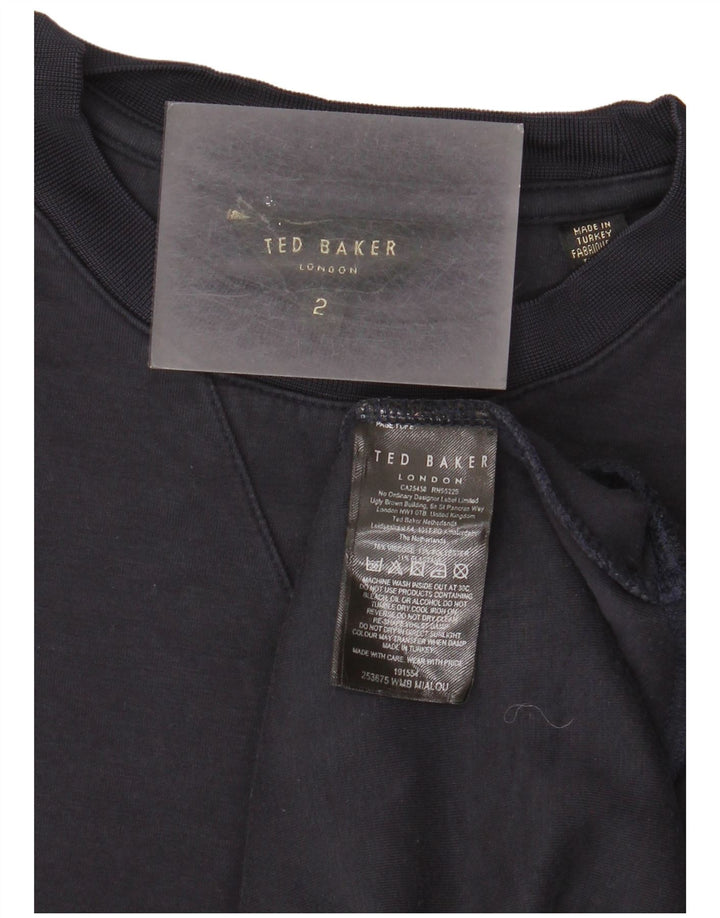 Ανδρικό φούτερ Ted Baker Jumper Size 2 Small Navy Blue Viscose