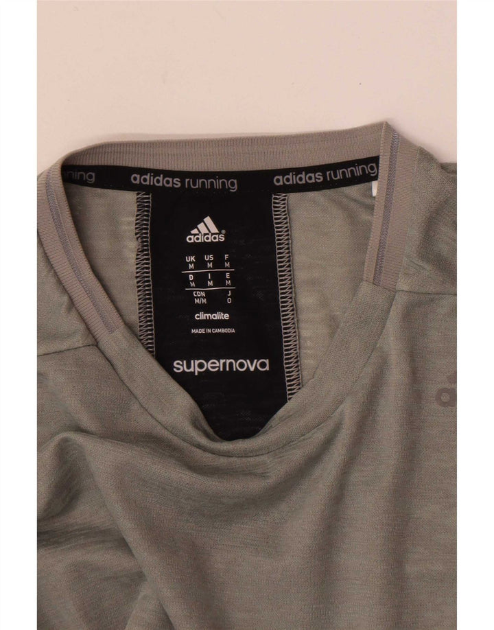 Ανδρικό τοπ Adidas Supernova με μακρυμάνικο μεσαίο γκρι φλιτζάνι