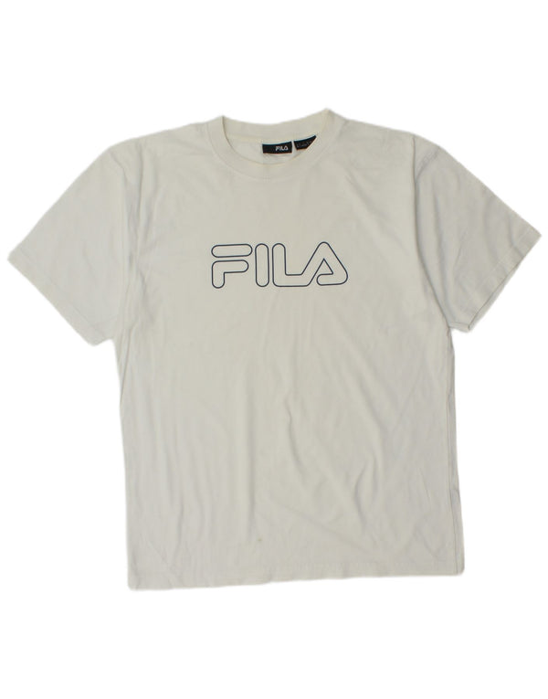 FILA Mens Graphic T-Shirt Top Small White