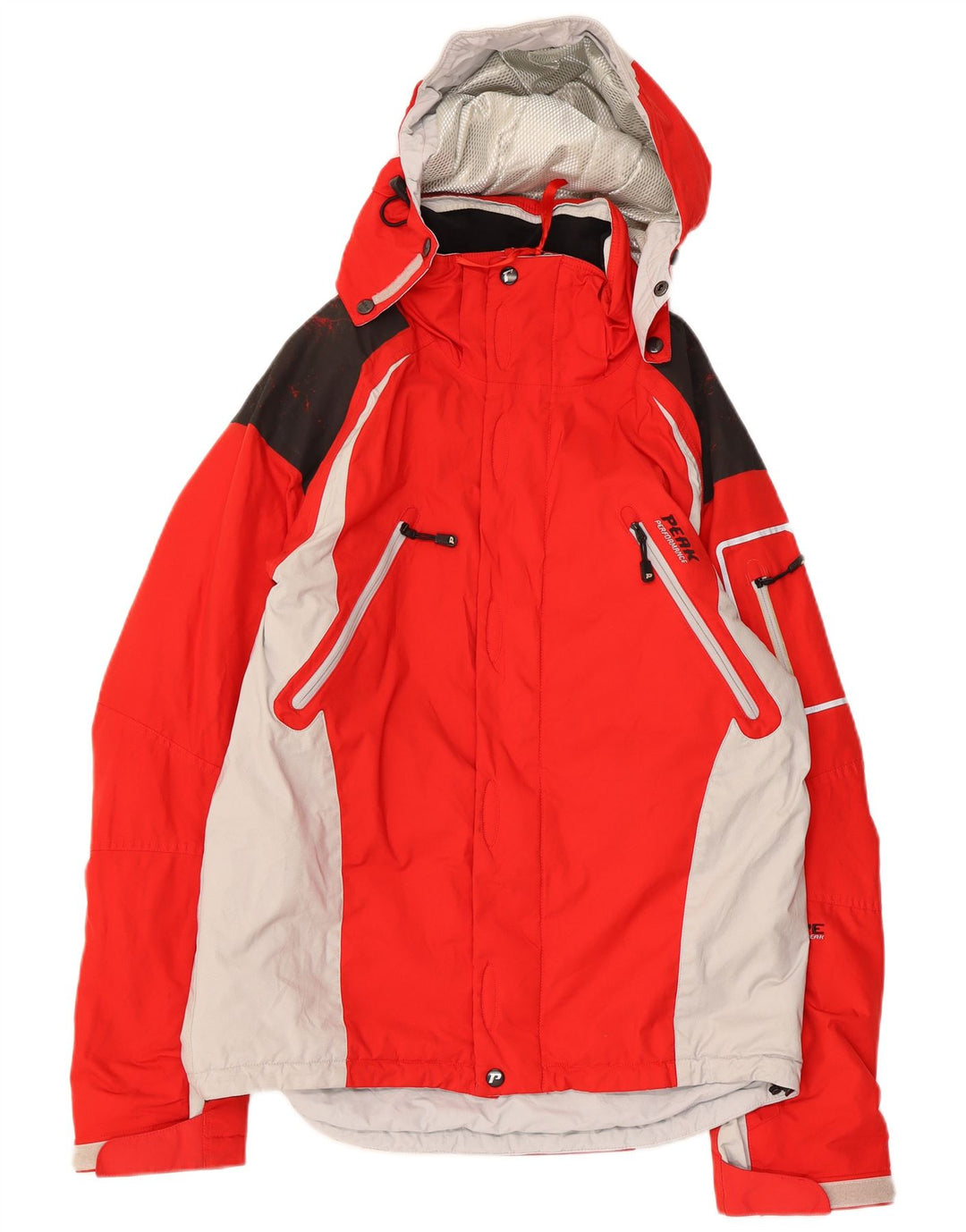 Ανδρικό μπουφάν σκι με κουκούλα Peak Performance UK 38 Medium Red Colourblock