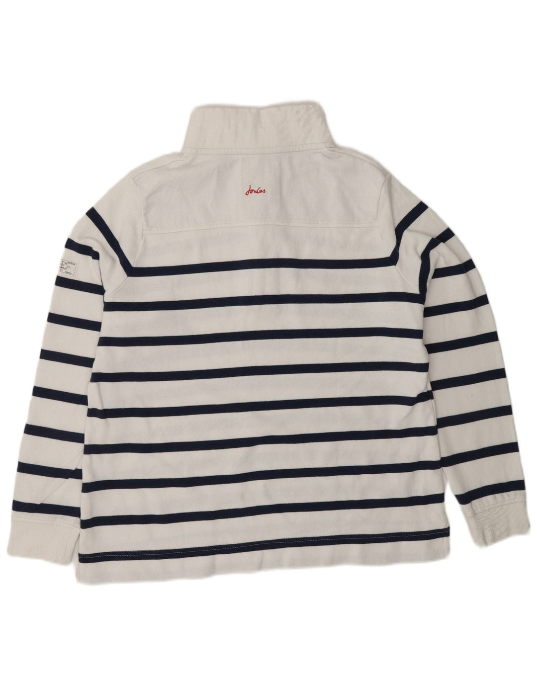 JOULES Γυναικεία φούτερ με λαιμόκοψη με κουμπιά Jumper UK 16 μεγάλο λευκό ριγέ