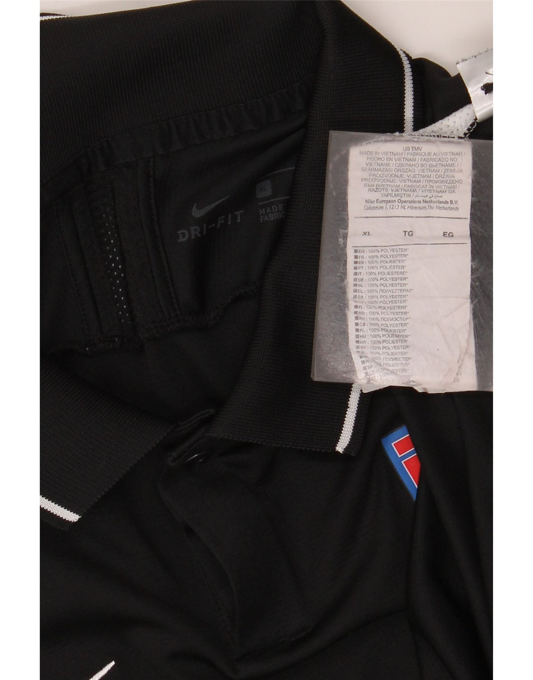 Ανδρικό γραφικό πόλο μπλουζάκι NIKE XL Μαύρο πολύχρωμο πολυεστέρα