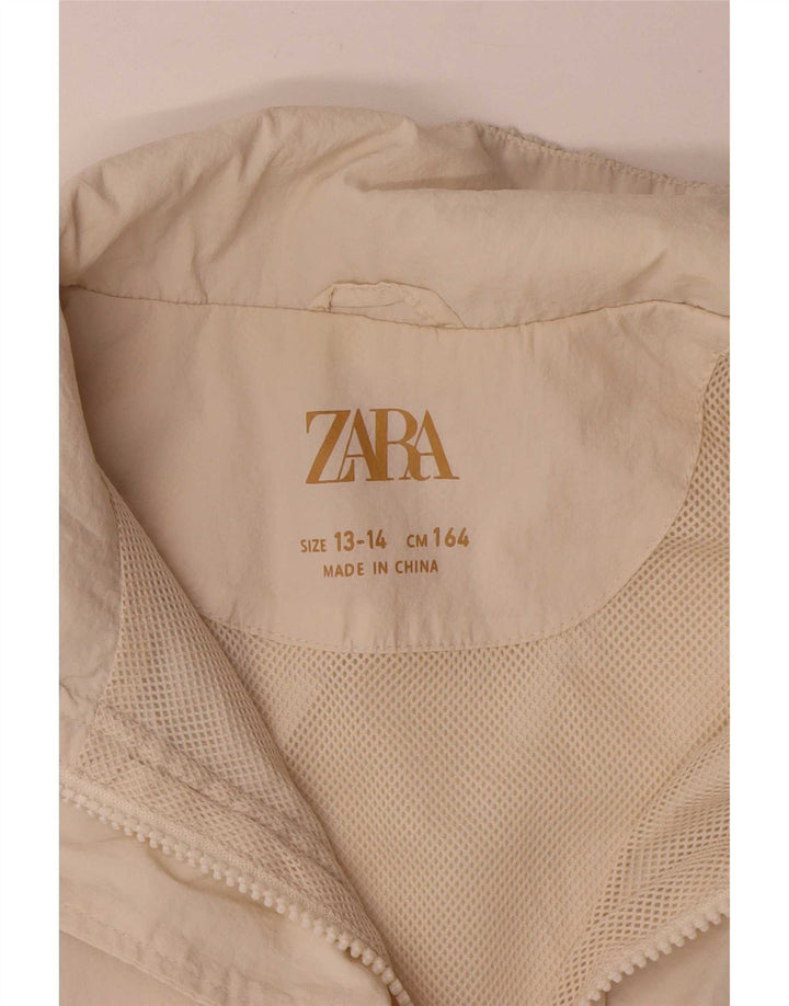 Zara Girls Pullover Rain Jacket 13-14 Years White Nylon