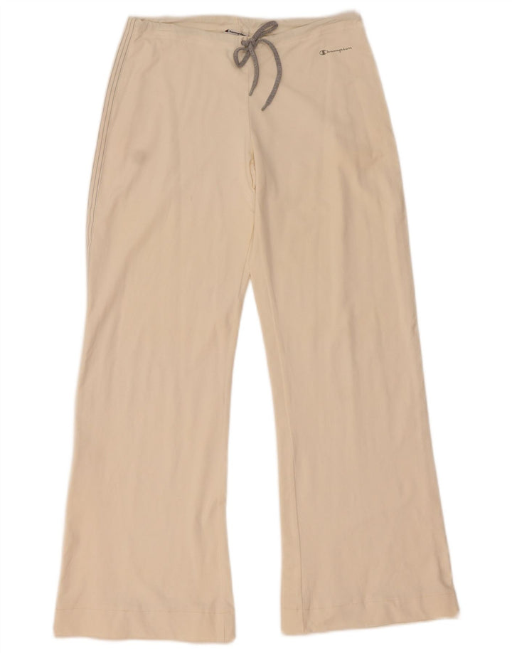 Champion γυναικεία φόρμα Flare Παντελόνια UK 12 Medium Off White Polyamide
