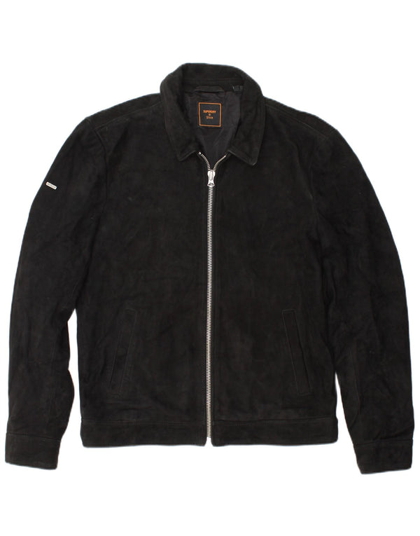 Ανδρικό Suede Jacket SUPERDRY UK 36 Small Black Leather
