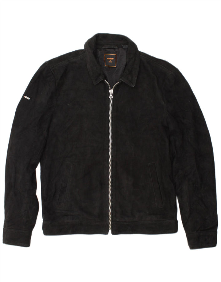 Ανδρικό Suede Jacket SUPERDRY UK 36 Small Black Leather