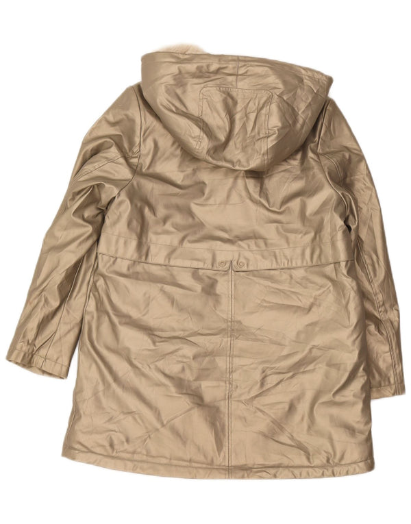 Zara Girls Hooded Faux Fur Windbreaker Jacket 11-12 Years Gold Polyethylene