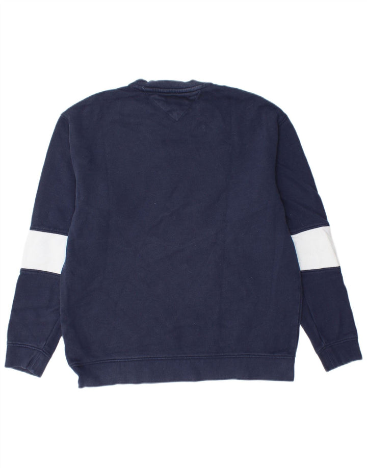 Γραφικό ανδρικό φούτερ Tommy Hilfiger Jumper Large Navy Blue Colourblock