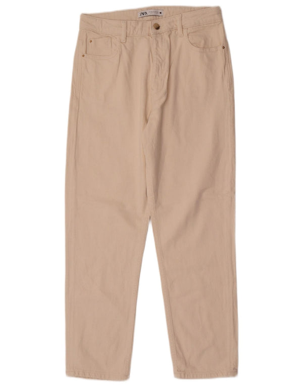 Zara Γυναικείο Ψηλόμεσο Παντελόνι EU 40 Medium W30 L27 Off White