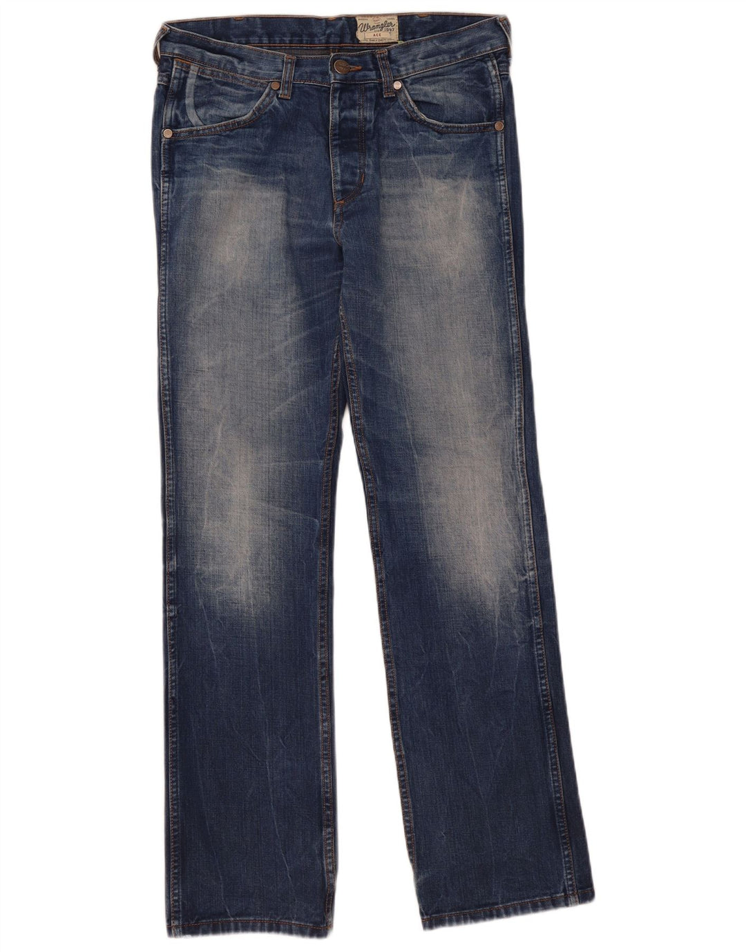 WRANGLER Mens Ace Straight Jeans W31 L32 Blue Cotton