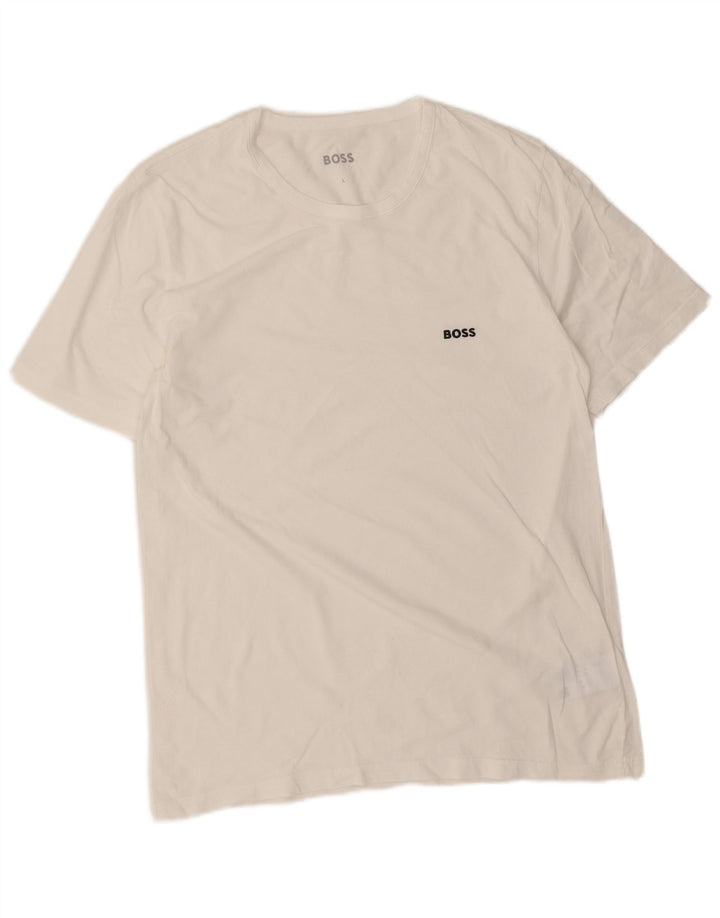 Ανδρικό T-Shirt Hugo Boss Top μεγάλο λευκό βαμβακερό