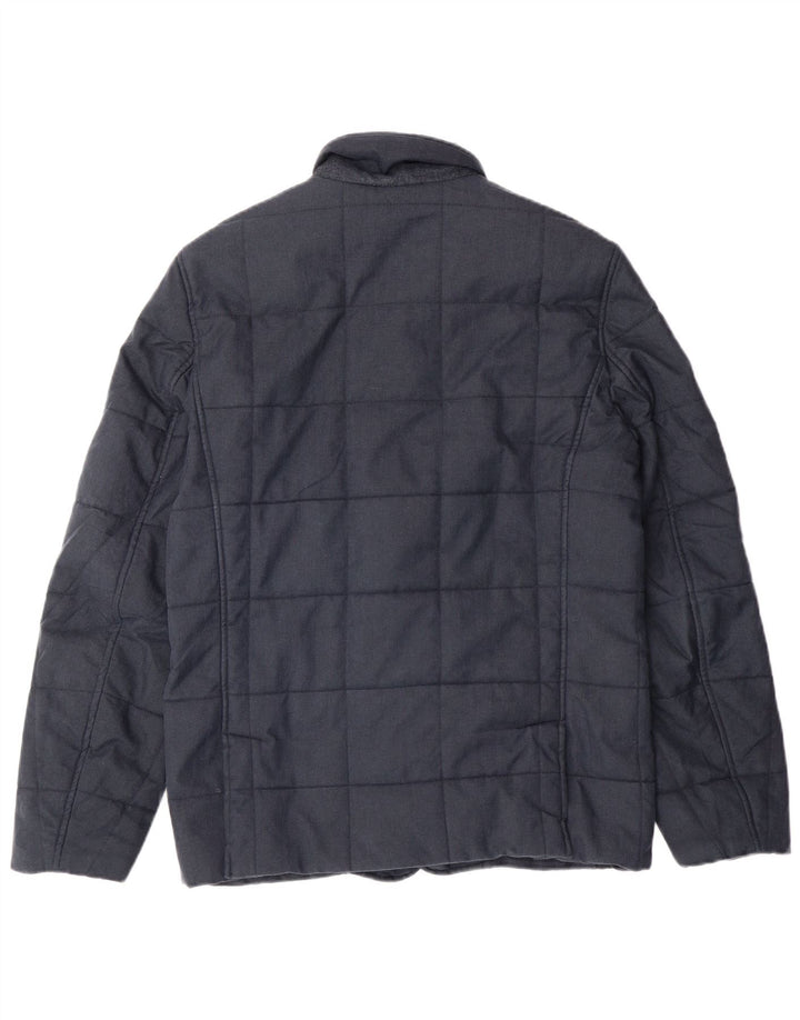 TED BAKER Ανδρικό καπιτονέ μπουφάν μεγέθους 2 Small Navy Blue Ψαροκόκκαλο Classic