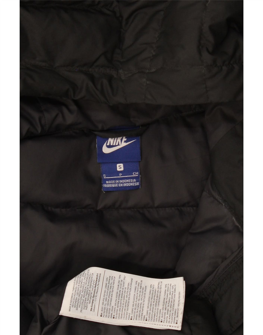 Γυναικείο παλτό Nike με κουκούλα UK 10 Small Black Polyester