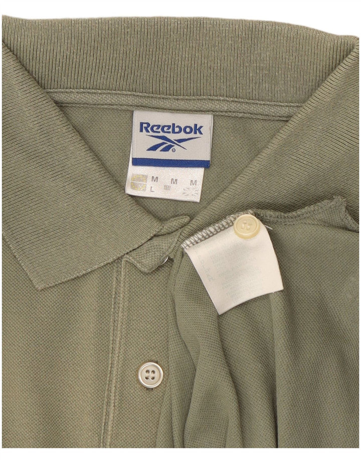 Ανδρικό πουκάμισο πόλο Reebok από μεσαίο χακί βαμβακερό