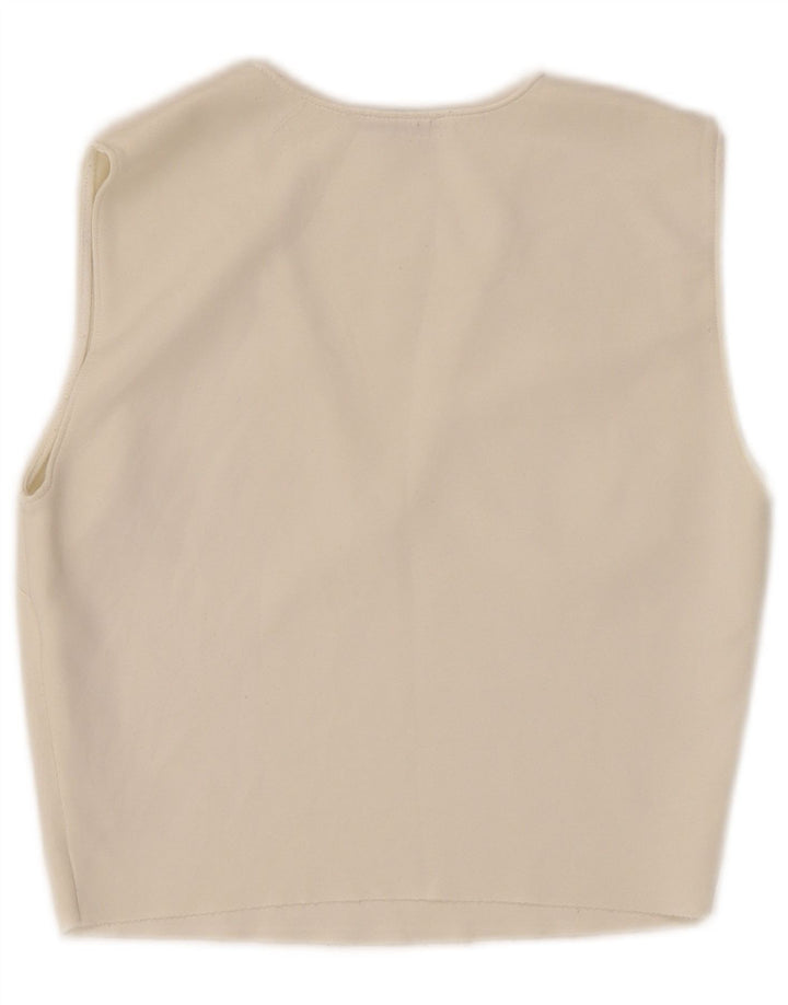 Zara Γυναικεία Αμάνικη Μπλούζα Τοπ UK 8 Small White Polyester