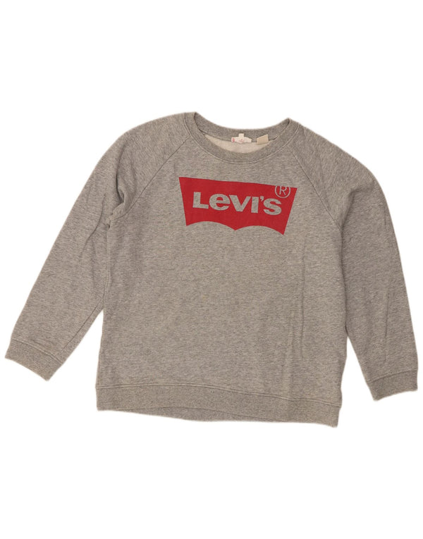Γυναικείο γραφικό φούτερ Levi's Jumper UK 14 Βαμβακερό μεσαίο γκρι