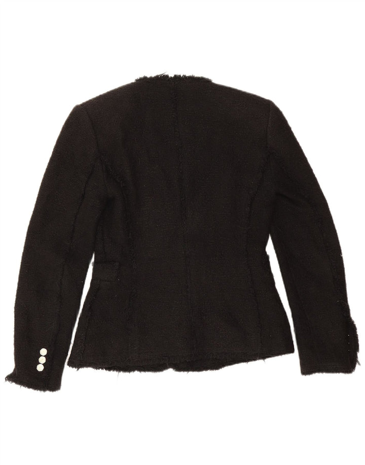 Zara Γυναικείο σακάκι Blazer με διπλό στήθος UK 6 XS μαύρο βαμβακερό