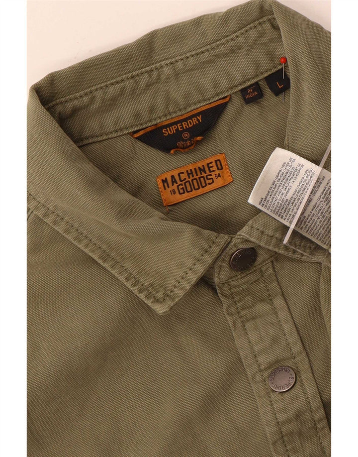 Ανδρικό πουκάμισο Superdry, μεγάλο χακί βαμβακερό