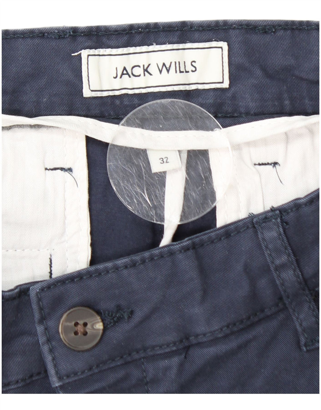 JACK WILLS Ανδρικό σορτς Chino με λεπτή εφαρμογή W32 μεσαίο μπλε βαμβακερό