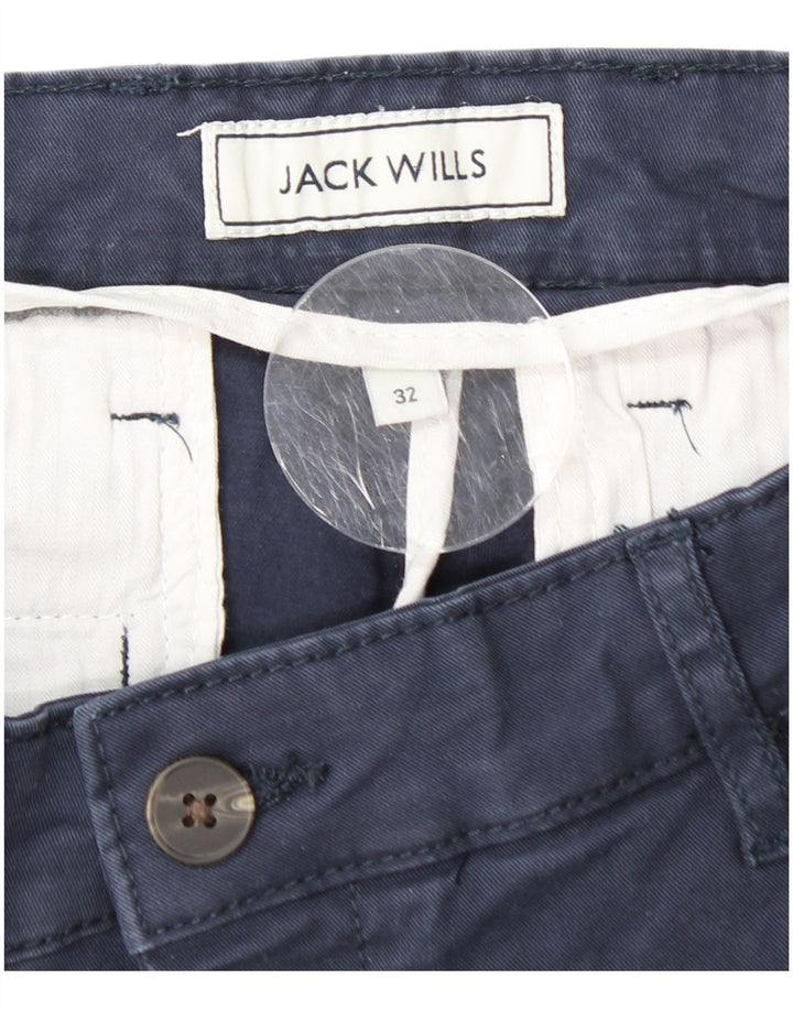 JACK WILLS Ανδρικό σορτς Chino με λεπτή εφαρμογή W32 μεσαίο μπλε βαμβακερό