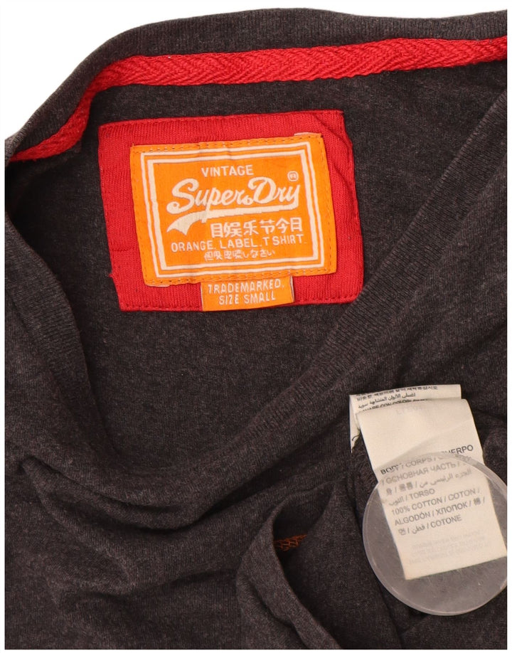 Superdry Ανδρικό T-Shirt Top Μικρό Γκρι Βαμβακερό