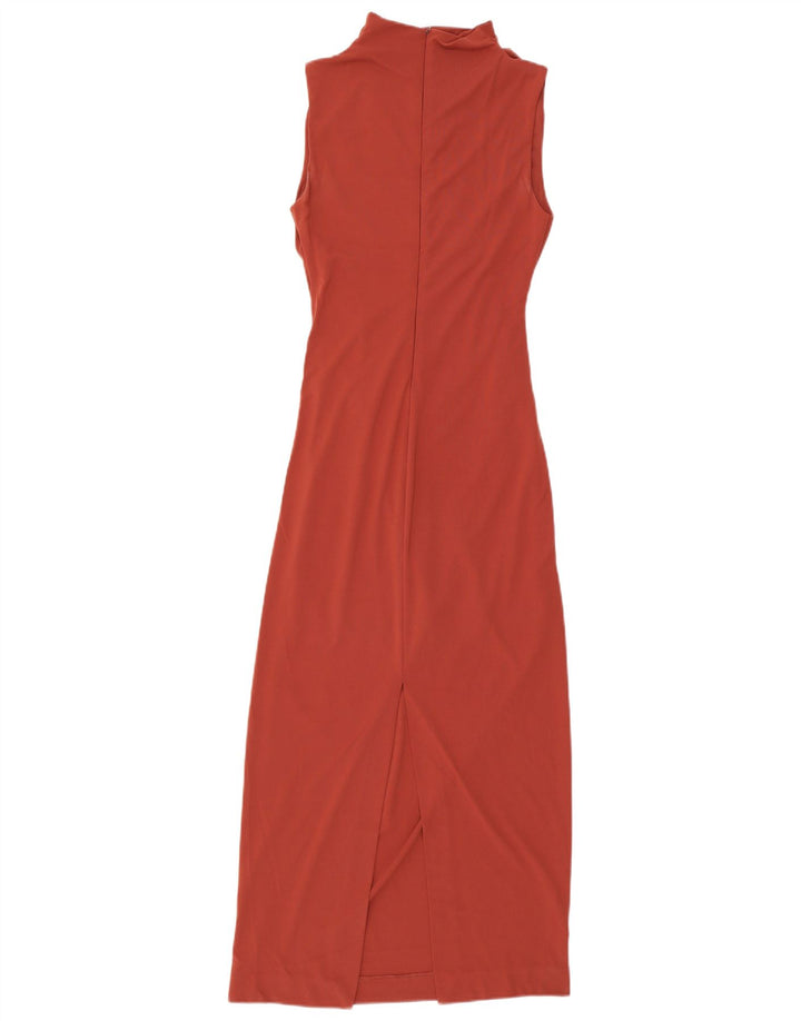 Zara Γυναικείο Αμάνικο Maxi Φόρεμα UK 10 Small Red