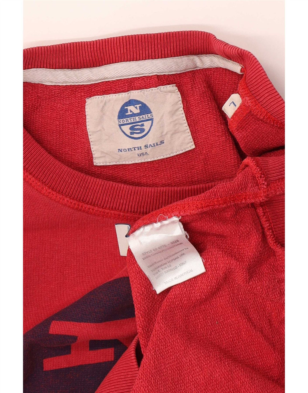 Ανδρικό γραφικό φούτερ North Sails Jumper μεγάλο κόκκινο βαμβακερό