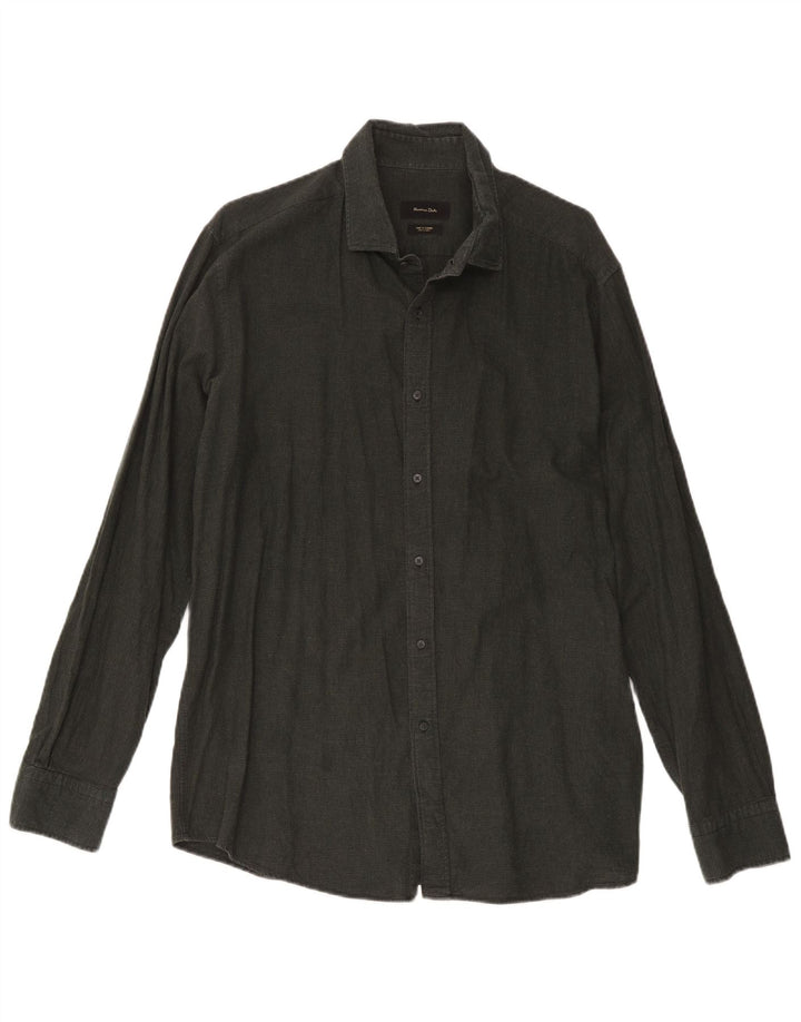 Ανδρικό πουκάμισο Massimo Dutti, Μεσαίο Πράσινο Houndstooth