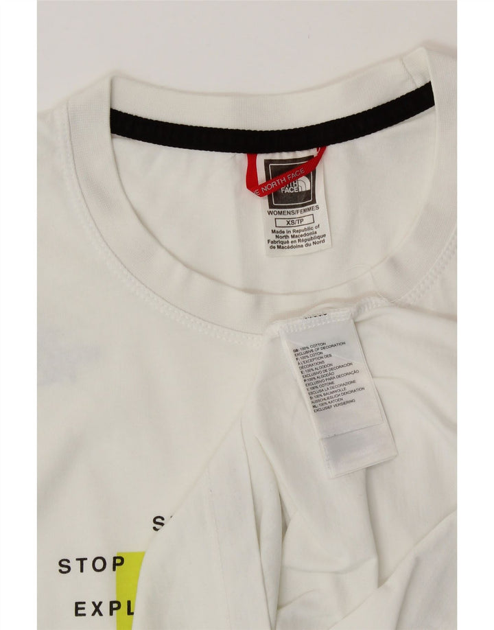 THE NORTH FACE Γυναικείο γραφικό T-Shirt Top UK 6 XS Λευκό