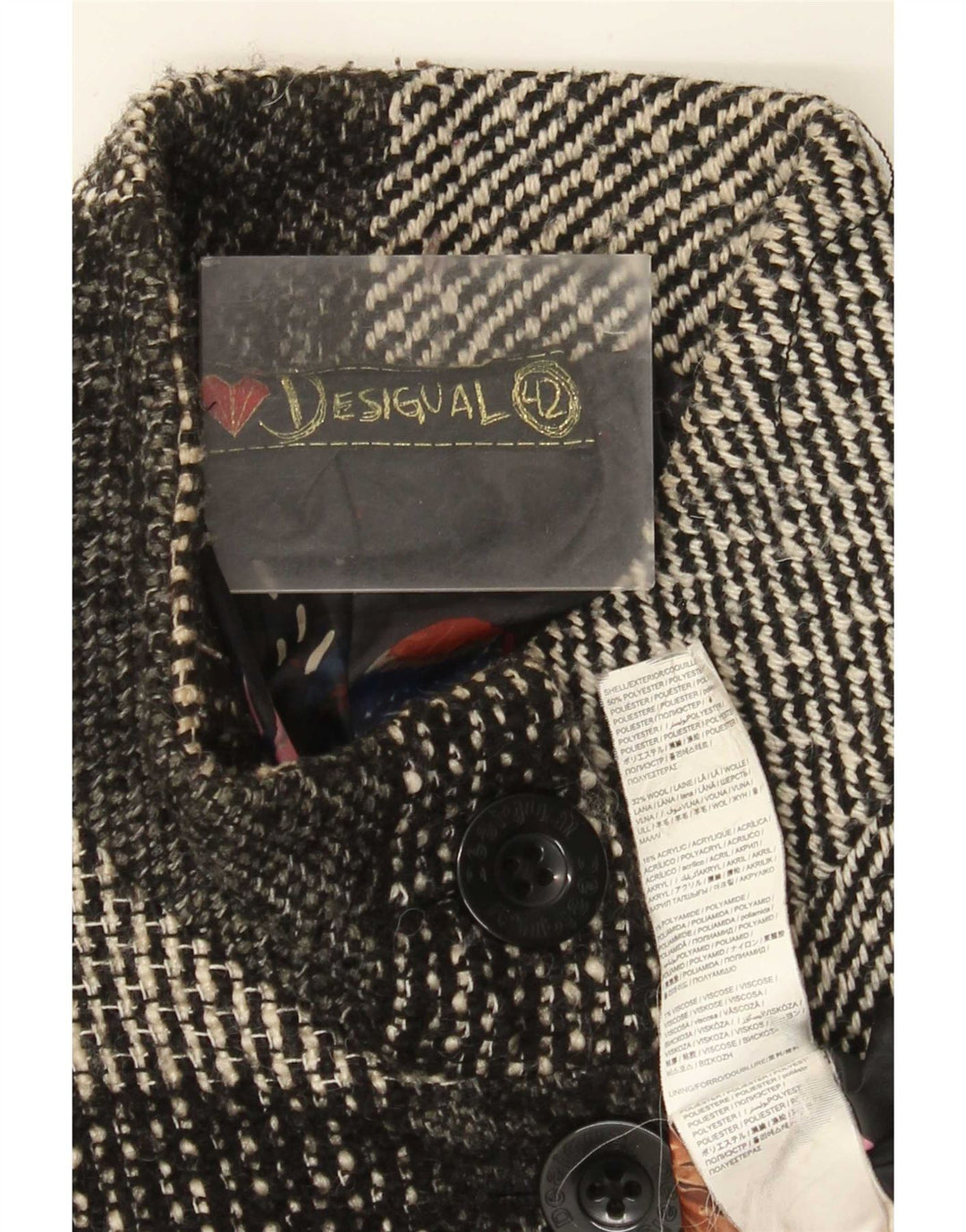 Γυναικείο πανωφόρι Desigual EU 42 Large Grey Floral Polyester