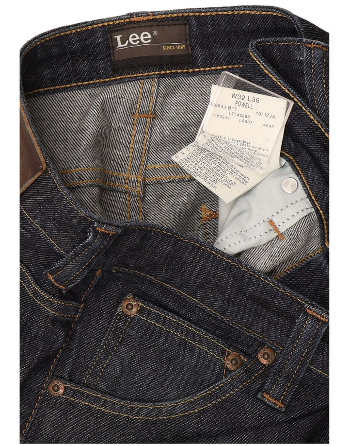 Lee Womens Powell Straight Slim Jeans W32 L36 Navy Blue Cotton