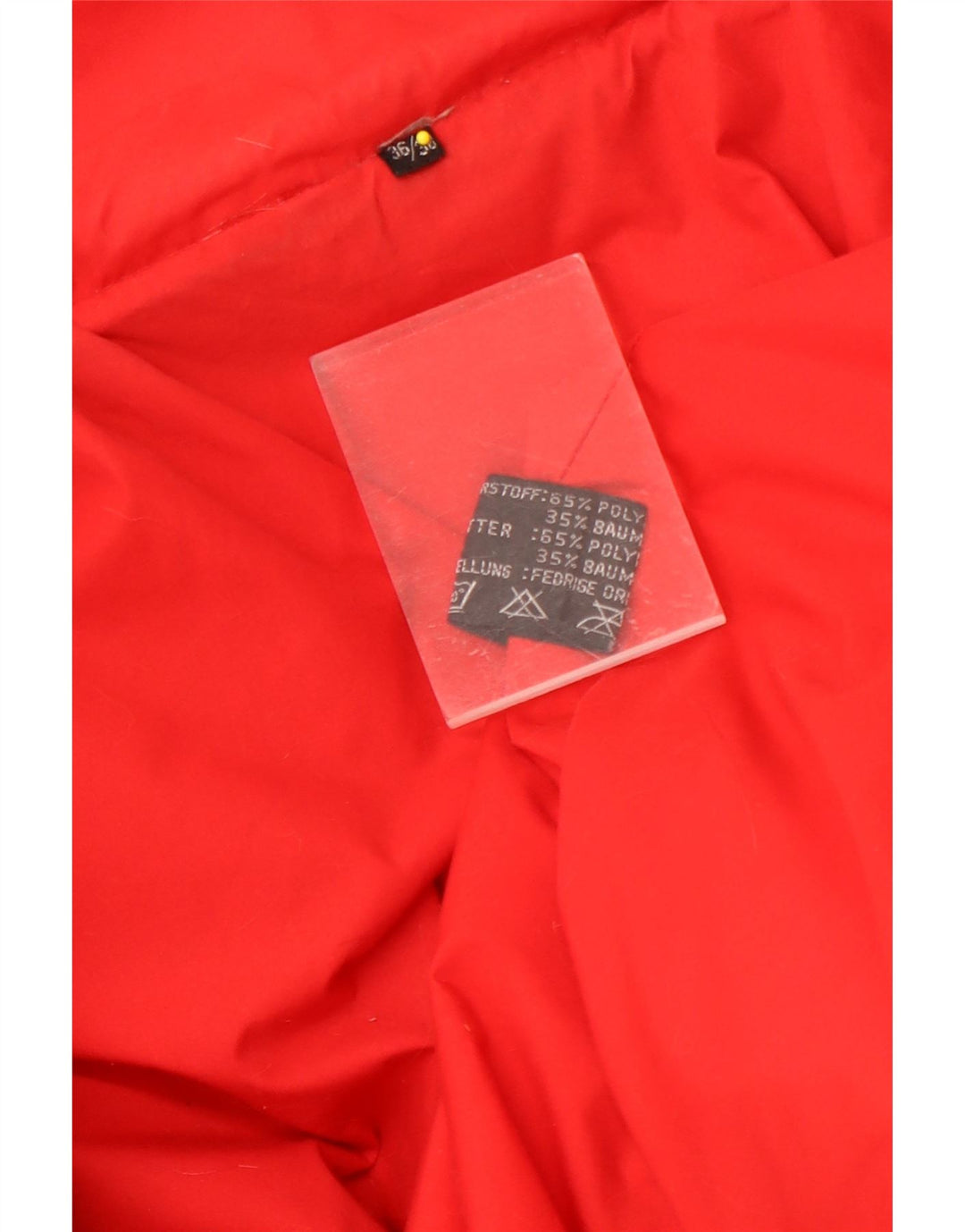 Vintage γυναικείο υπερμεγέθη παλτό με επένδυση EU 36/38 Μικρός κόκκινος πολυεστέρας