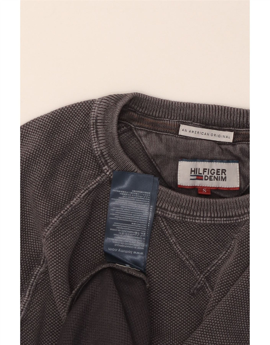 TOMMY HILFIGER Ανδρικό Φούτερ Jumper Μικρό Γκρι Βαμβακερό