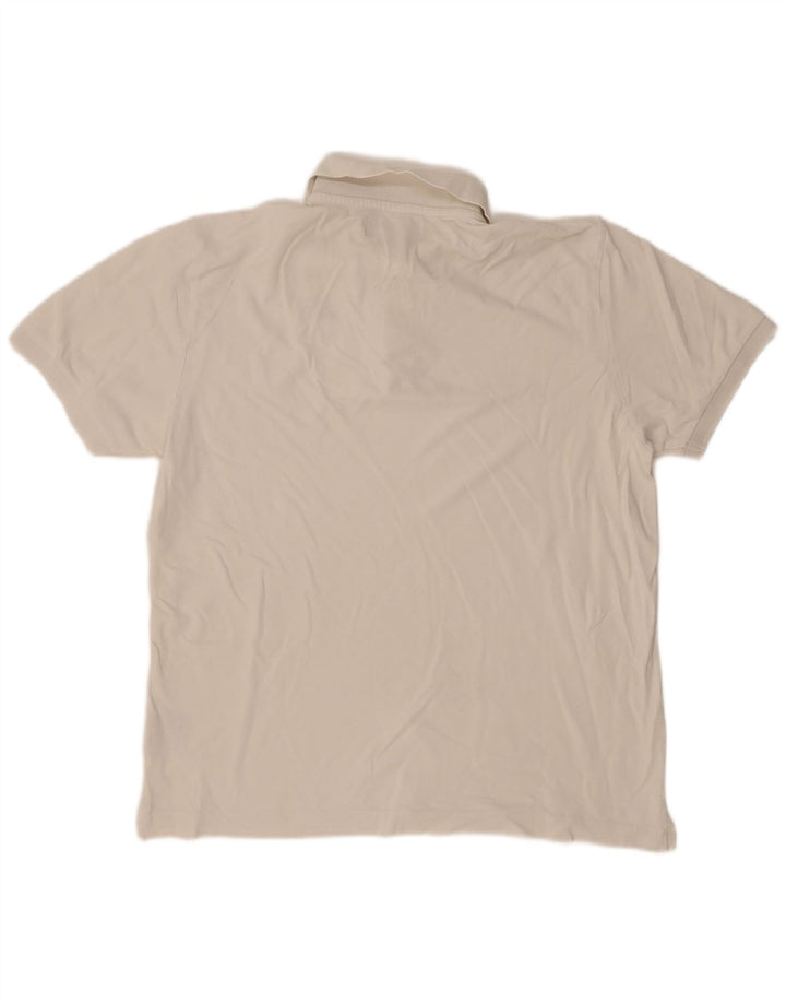 Ανδρικό μπλουζάκι πόλο Kappa μεγάλο λευκό βαμβακερό