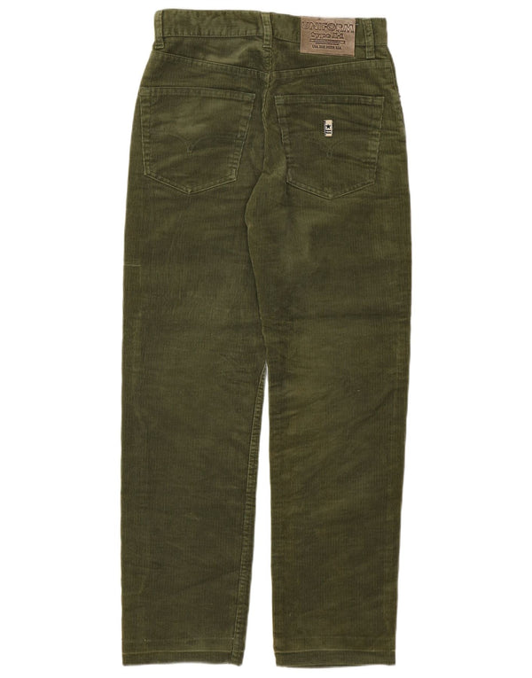 UNIFORM Womens Straight Corduroy Trousers W29 L28 Khaki Cotton