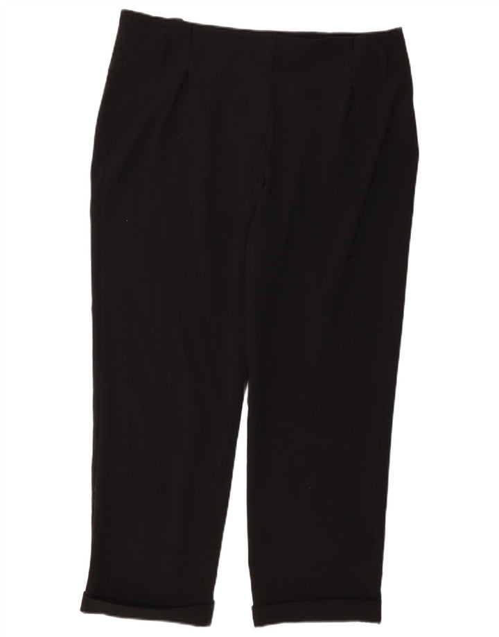 CALVIN KLEIN Γυναικείο ίσιο κομμένο παντελόνι US 12 μεγάλο W36 L26 μαύρο