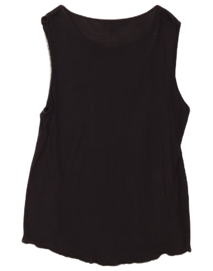 Zara Γυναικεία Αμάνικη Μπλούζα Τοπ UK 12 Medium Black