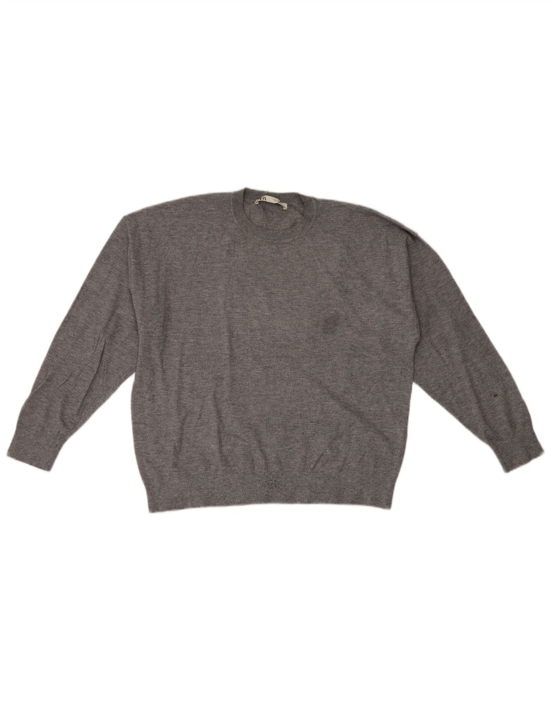 Ανδρικό πουλόβερ Zara Crew Neck Jumper Μικρό γκρι βισκόζη