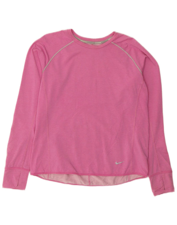 NIKE Γυναικείο Dri Fit Μακρυμάνικο UK 18 XL Pink Lyocell