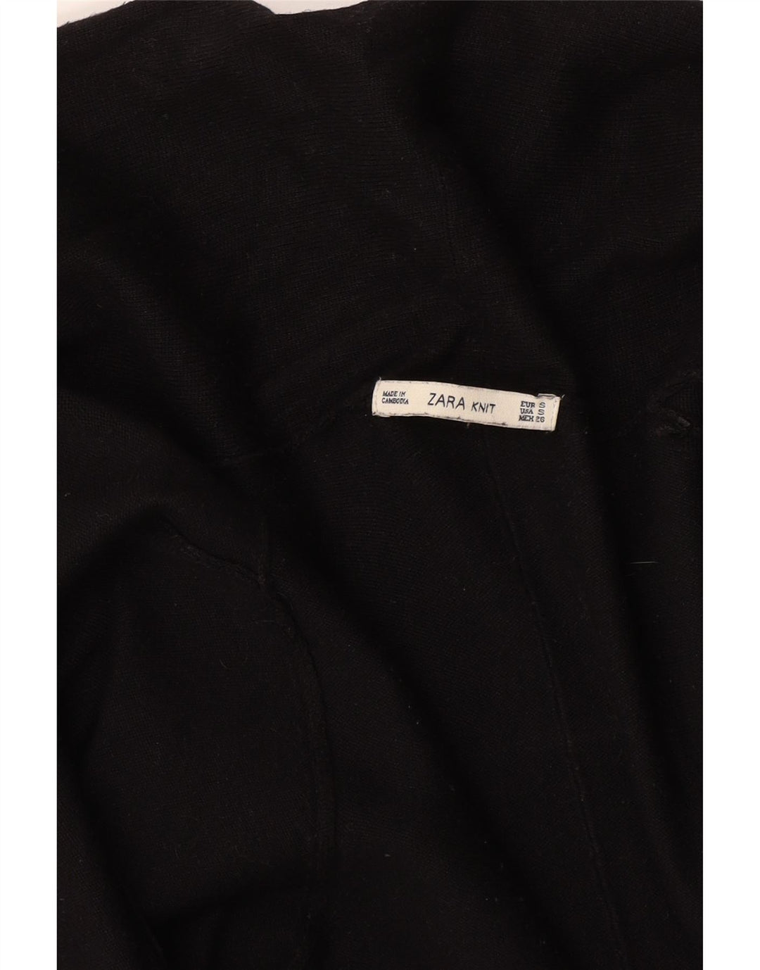 Zara Γυναικείο Ανοιχτό Ζακέτα UK 8 Small Black