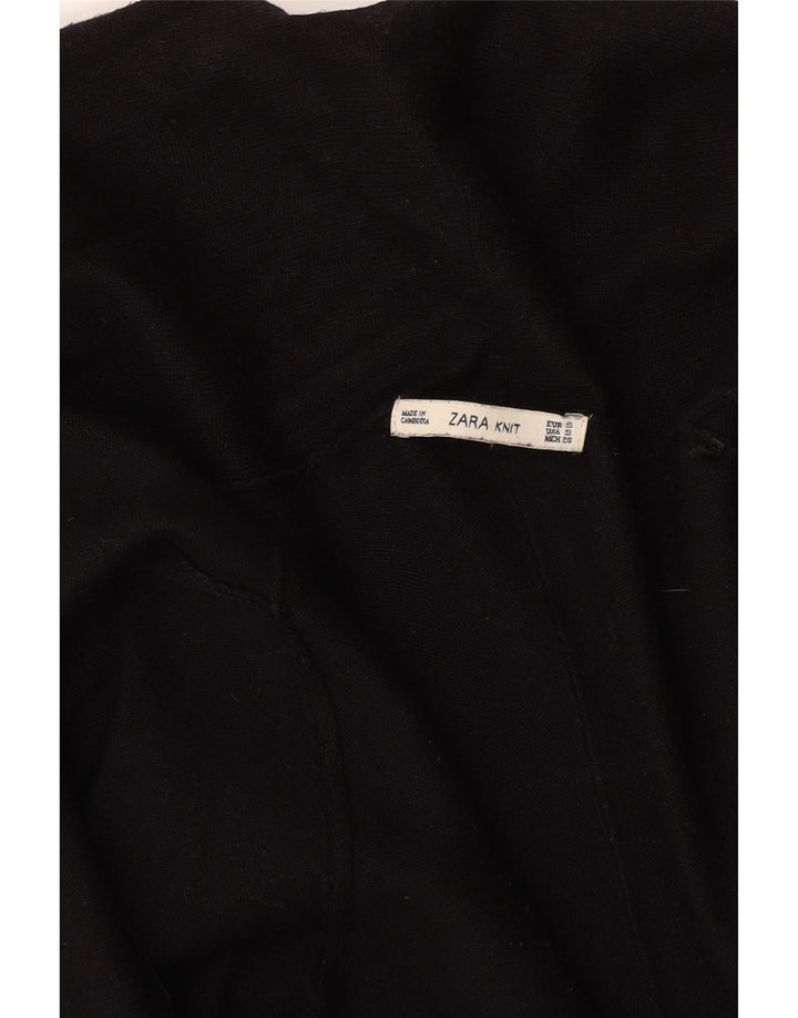 Zara Γυναικείο Ανοιχτό Ζακέτα UK 8 Small Black