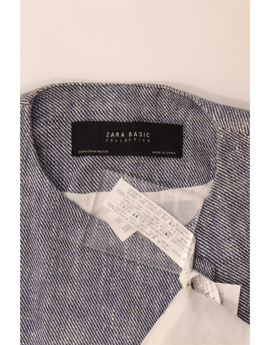 Zara Γυναικείο Longline Open Blazer Jacket UK 12 Medium Blue Lenn