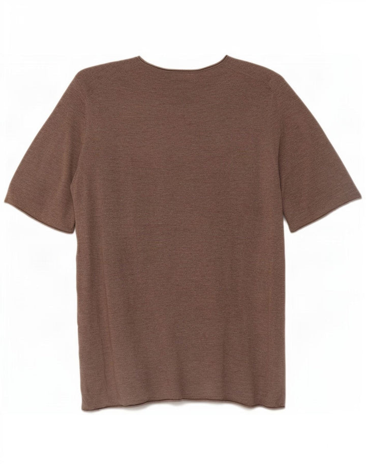 Massimo Dutti Γυναικείο πουλόβερ με λαιμόκοψη UK 10 Small Brown